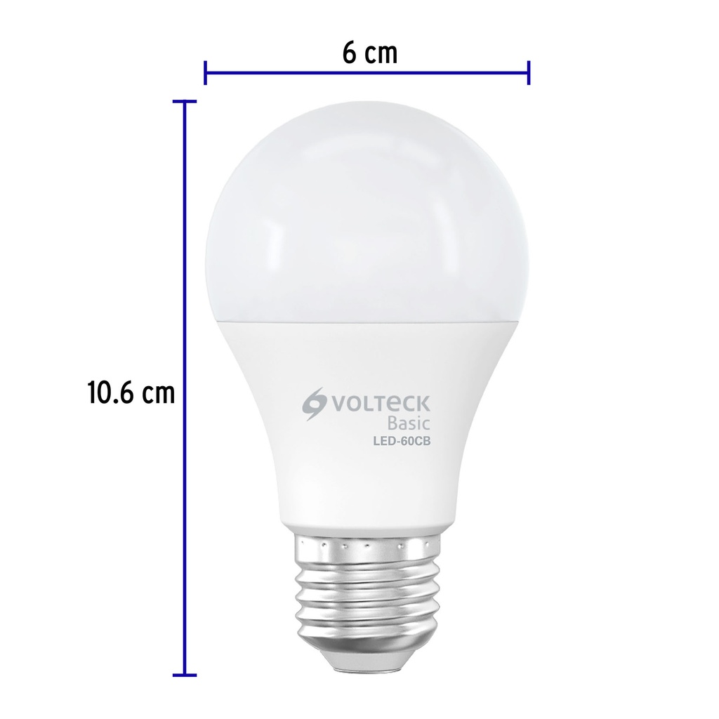 LED-60CB | Lámpara LED A19 8 W (equiv. 60 W), luz cálida, caja, Basic