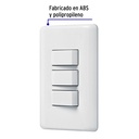 PA-APTR-B | Placa armada con 3 interruptores sencillos, Volteck Basic