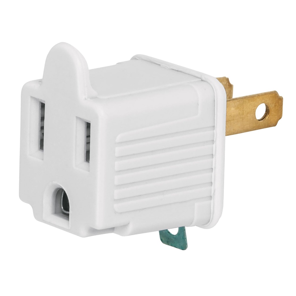 AD-32B | Bolsa con 2 adaptadores 3 a 2 blancos, Volteck