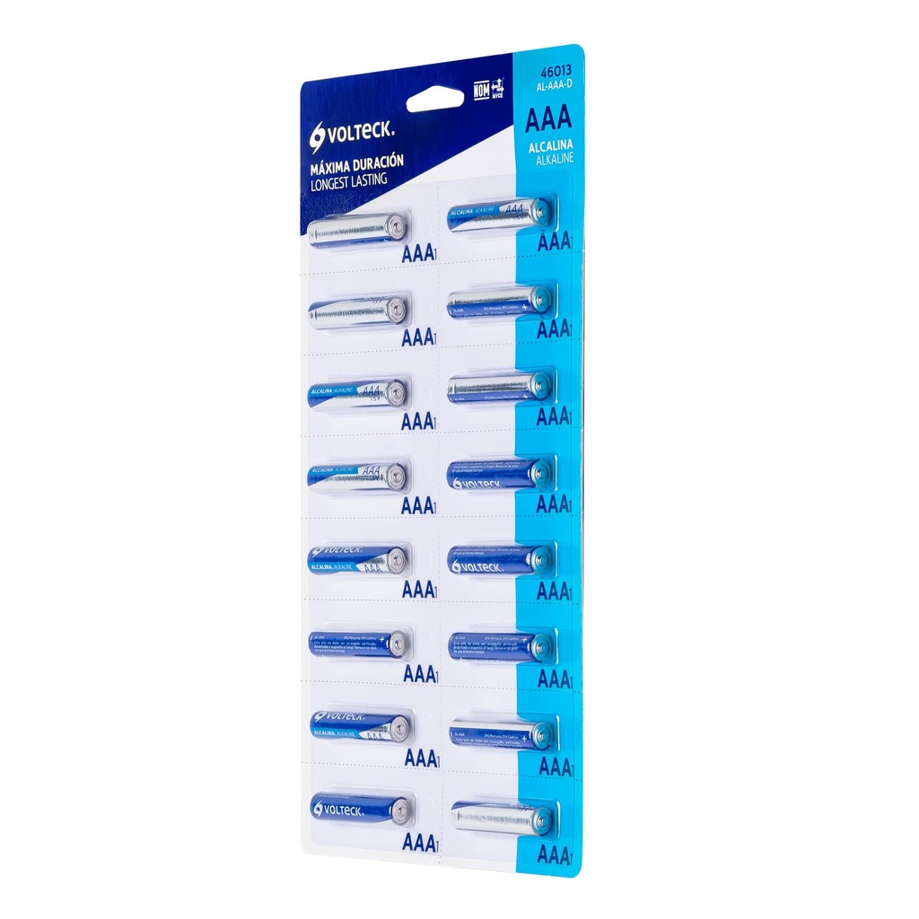 AL-AAA-D | Pila alcalina AAA, despachador con 16 piezas,Volteck