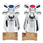 AQE-061 | Juego 2 llaves de empotrar, roscables tipo cruceta, Aqua