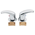 AQE-062 | Juego 2 llaves de empotrar, roscables tipo palanca, Aqua