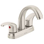 AQM-52N | Mezcladora satín 4' para lavabo, nariz curva, palanca, Aqua