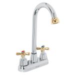 AQM-61G | Mezcladora cromo-oro 4' p/lavabo, tipo bar, cruceta, Aqua
