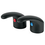 AQMM-62M | Juego de 2 manerales de palanca p/lavabo, negro mate, Aqua