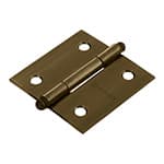 BC-202R | Bisagra cuadrada 2', latón antiguo, cabeza redonda, Hermex