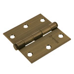 BC-302P | Bisagra cuadrada 3', latón antiguo, cabeza plana, Hermex