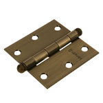 BC-302R | Bisagra cuadrada 3', latón antiguo, cabeza redonda, Hermex