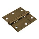 BC-352P | Bisagra cuadrada 3-1/2', latón antiguo, cabeza plana