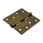 BC-402P | Bisagra cuadrada 4', latón antiguo, cabeza plana, Hermex