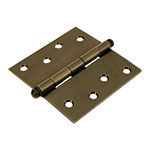 BC-402R | Bisagra cuadrada 4', latón antiguo, cabeza redonda, Hermex
