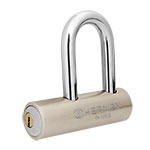 CA-109LQ | Candado de acero, 109mm, gancho largo, llave de puntos