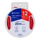 CAB-12R-20 | Carrete con 20 m de cable THHW-LS 12 AWG rojo, Volteck
