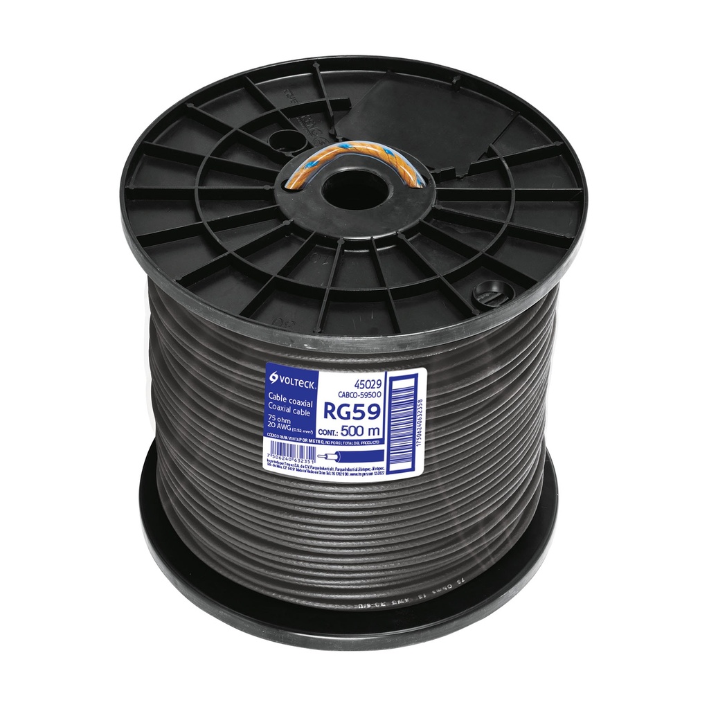 CABCO-59500 | Metro de cable coaxial RG59 en carrete de 500 m, Volteck