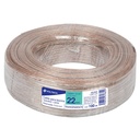 CABO-22P | Rollo de 100 m cable polarizado transparente p/bocina 22 AWG