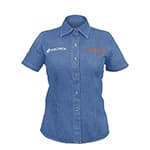 CAM-MEZ-DCXXL | Camisa de mezclilla para dama, manga corta, talla EEG,Truper