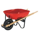 CAP-5WNDR | Carretilla 5.5 ft3 roja Neumática, bastidores madera, Pretul