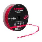 CAPL-3R | Metro de cadena de 3 mm de plástico roja, carrete de 50 m