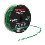 CAPL-3V | Metro de cadena de 3 mm de plástico verde, carrete de 50 m