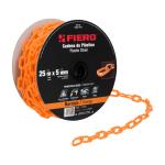 CAPL-5A | Metro de cadena de 5 mm de plástico naranja, carrete de 25 m