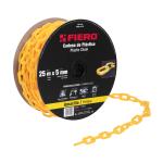 CAPL-5M | Metro de cadena de 5 mm de plástico amarilla, carrete de 25m