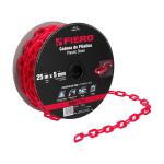 CAPL-5R | Metro de cadena de 5 mm de plástico roja, carrete de 25 m