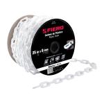 CAPL-8B | Metro de cadena de 8 mm de plástico blanca, carrete de 25 m