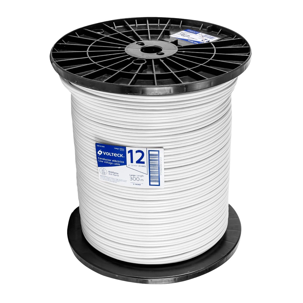 CDU-12-300 | Metro de cordón dúplex flexible SPT 12 AWG en carrete 300 m
