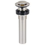 CE-206SN | Contra p/lavabo sin rebosadero, sistema push, satín, 1-1/4'