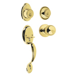 CEP-12PJ | Jaladera, perilla y cerrojo llave-llave, latón brillante