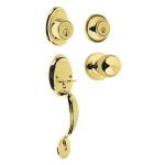 CEP-12PJP | Jaladera, perilla y cerrojo llave, latón brillante, Basic