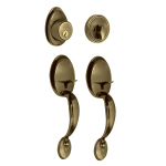 CEP-21JJP | Doble jaladera, perilla y cerrojo mariposa, antiguo, Basic