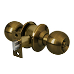 CEPO-21R | Cerradura tipo esfera para recámara, latón antiguo, Hermex