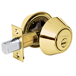 CERO-12 | Cerrojo llave-llave latón brillante, llave de puntos, Hermex