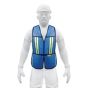 CHS-200A | Chaleco de seguridad con cintas reflejantes, azul, Pretul