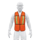 CHS-200N | Chaleco de seguridad con cintas reflejantes, naranja, Pretul