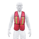 CHS-200R | Chaleco de seguridad con cintas reflejantes, rojo, Pretul