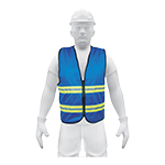 CHS-600A | Chaleco de seguridad azul alta visibilidad con cierre