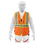 CHS-700NA | Chaleco de seguridad para arnés, alta visibilidad, naranja