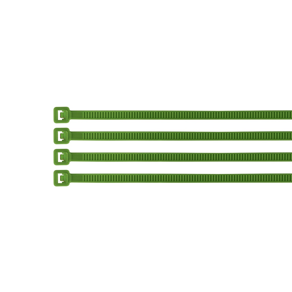 CIN-1810V | Bolsa con 100 cinchos plásticos 18 lb, 100 x 2.5 mm, verdes