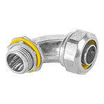 CLQ-1/2C | Conector curvo de 1/2' para tubo liquid tight, Volteck