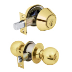 CMB-12P | Combo cerraduras, llave-llave, latón brillante, Hemex Basic