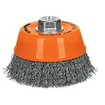 CO-512 | Carda copa 5' alambre ondulado fino, eje 5/8'-11, Truper