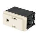 COA-BI | Contacto 2 polos + tierra, marfil, línea Volteck Basic