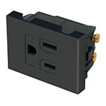 COA15-EN | Contacto aterrizado, 1.5 módulos, línea Española, negro