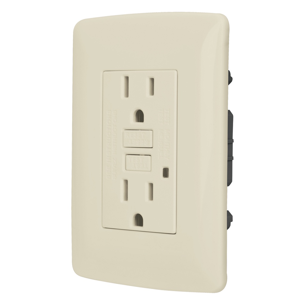 CODO-GFCII | Contacto dúplex falla a tierra GFCI, marfil, línea Italiana