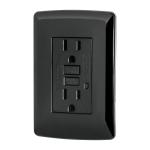 CODO-GFCIN | Contacto dúplex falla a tierra GFCI, negro, línea Italiana