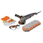 COMBOE-4590N | Esmeriladora 4-1/2' 950 W, discos, lentes y guantes, Truper