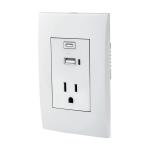 COUSB-OB | Contacto 2polos + tierra con 2 puertos USB, Oslo, blanco
