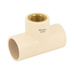 CPVC-703 | Tee reducida hembra de CPVC 1' x 1' x 1/2' inserto latón